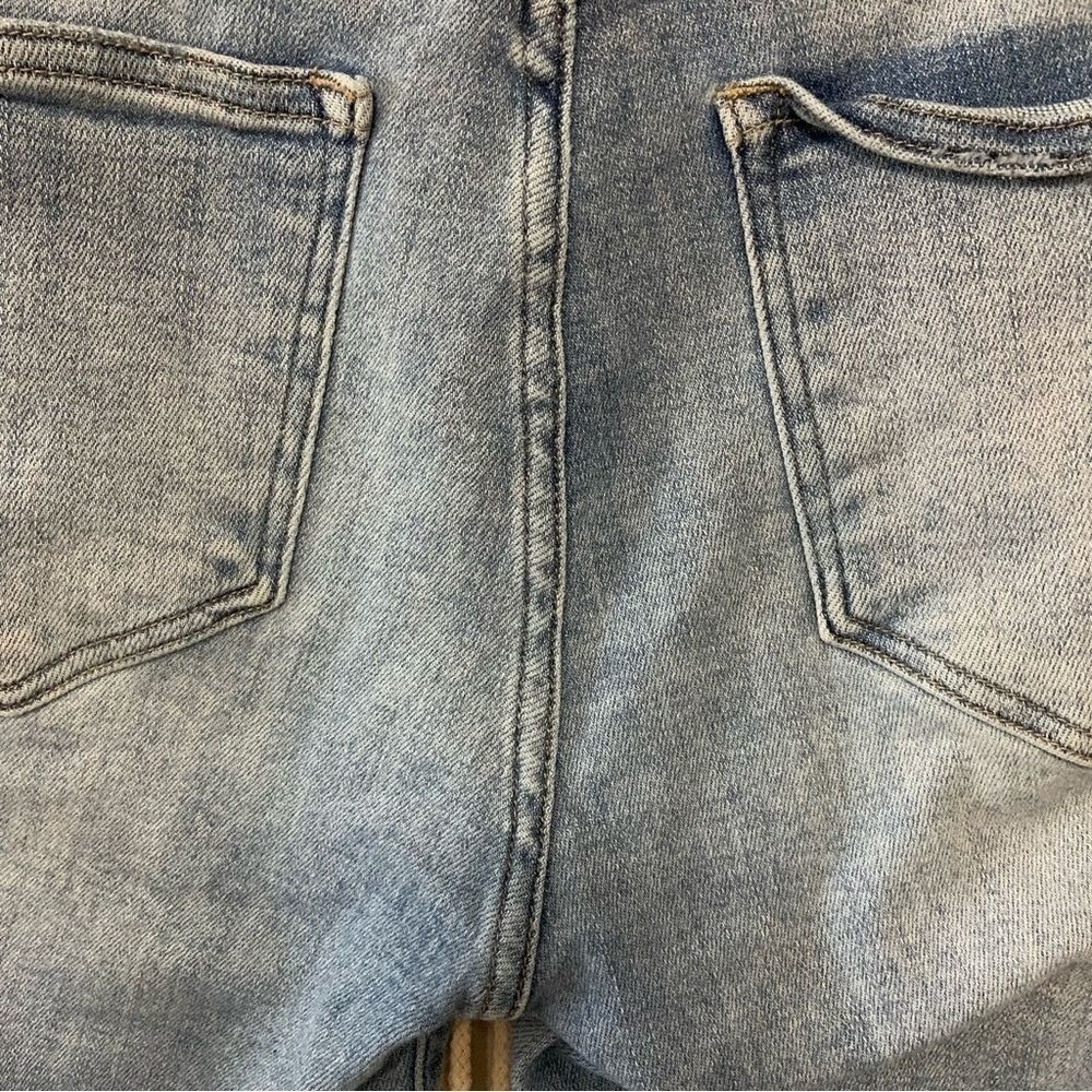 RISEN JEANS High Rise Distressed Raw Hem Straight Leg Jeans Size 5 / 27 - Picture 8 of 16